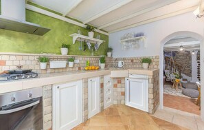 Fridge, oven, stovetop, dishwasher