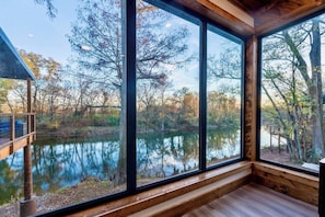 Master 2 view. Imagine waking up to this every morning! - All is Found Riverfront Cabin with Sauna (Broken Bow)