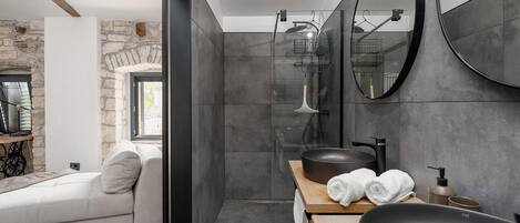 Shower, hair dryer