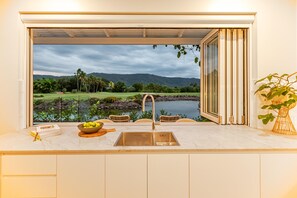 Villa, 3 Bedrooms, Lagoon View | Private kitchen | Full-size fridge, microwave, oven, stovetop