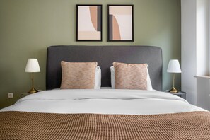 1 slaapkamer, een strijkplank/strijkijzer, wifi, beddengoed