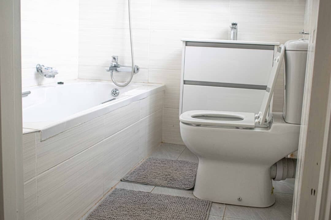 Secadora de cabello, jabón, papel de baño 