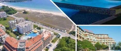 Piscine extérieure (ouverte en saison), parasols de plage