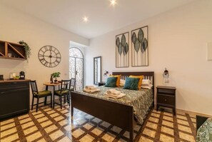 1 slaapkamer, een strijkplank/strijkijzer, wifi, beddengoed