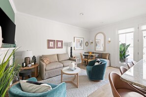 TV, offices - The Chapel | Premier 13BR Estate in Downtown CHS (Charleston)