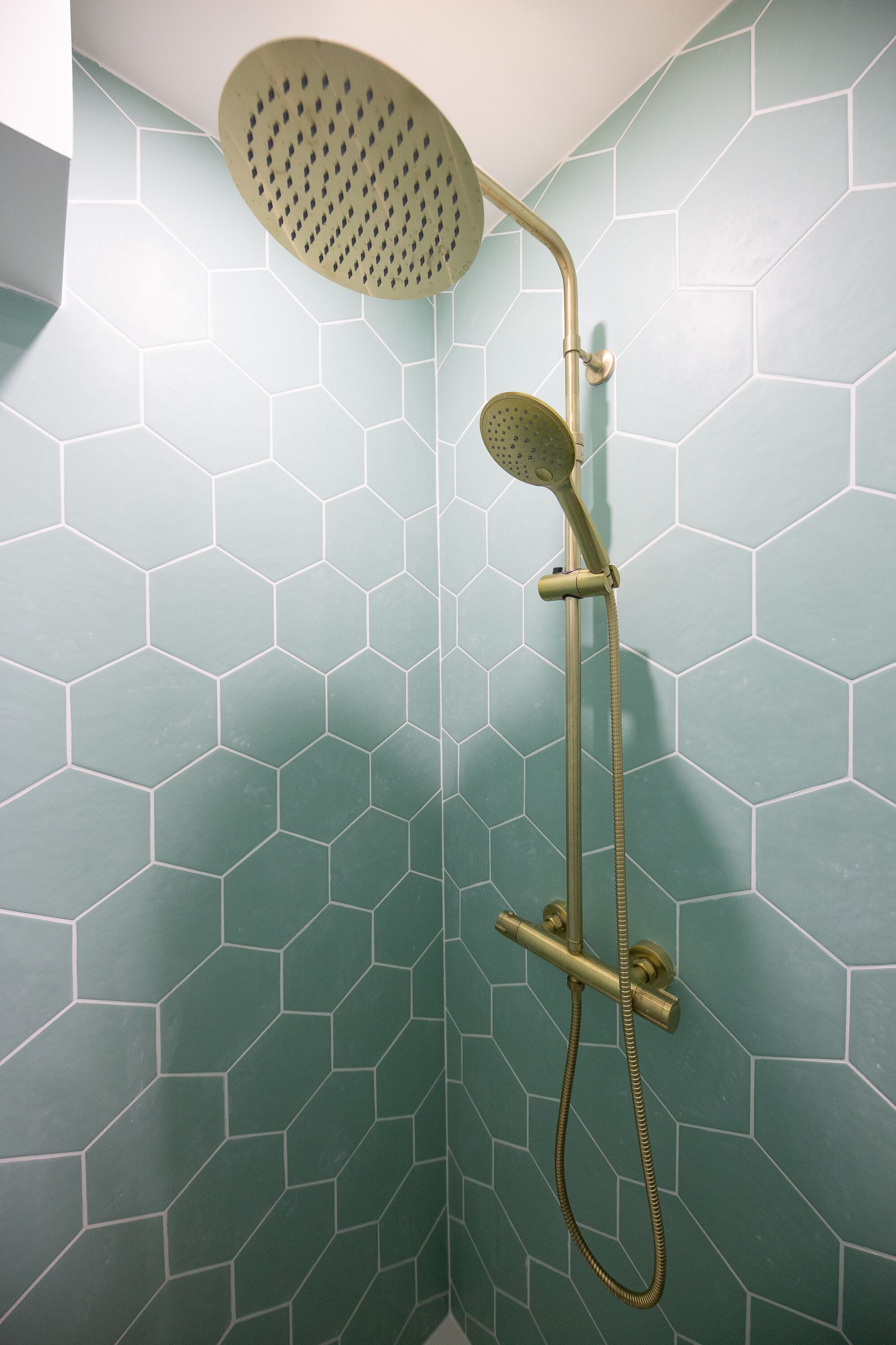 Douche, serviettes fournies, savon, papier toilette