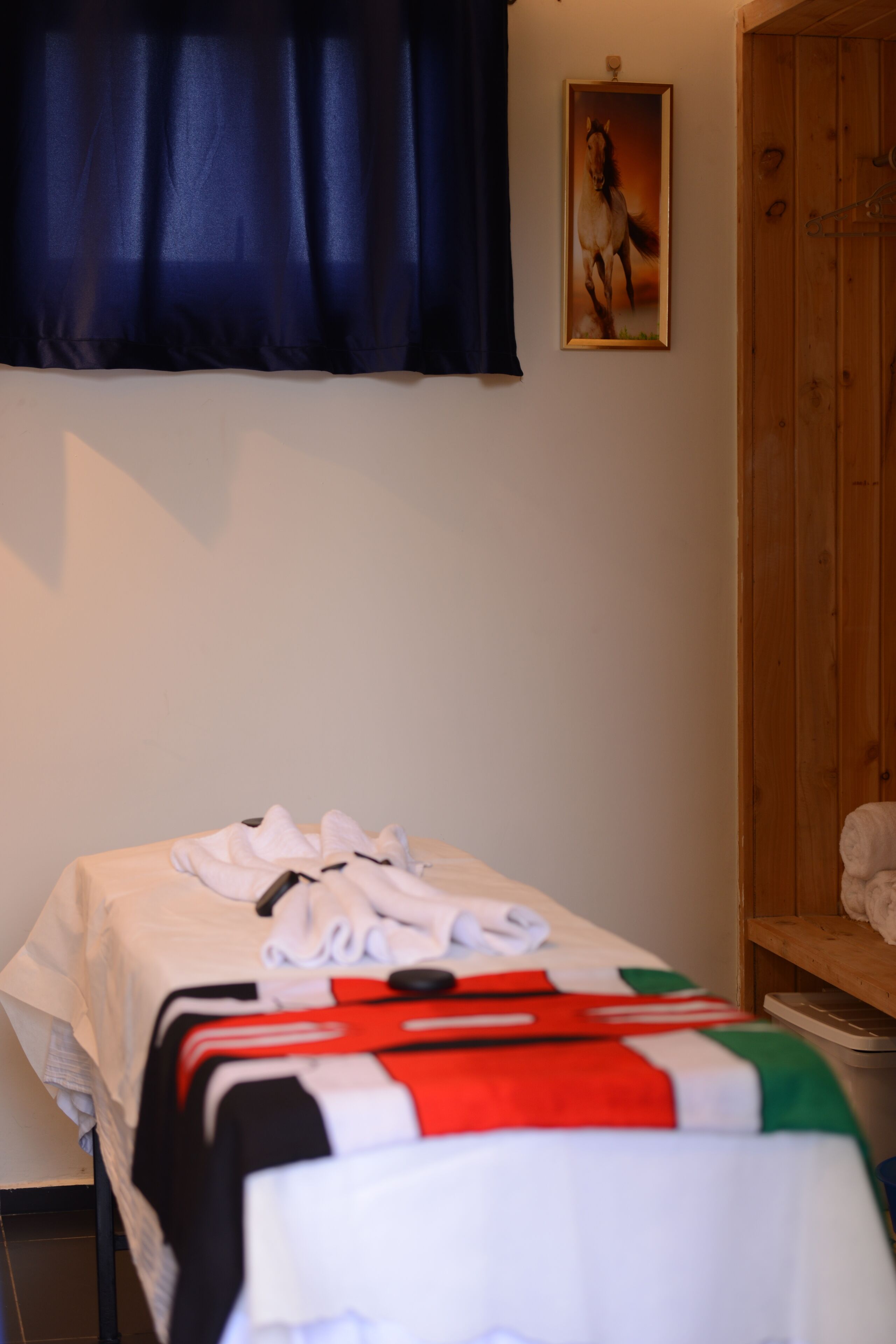 Un sauna, tratamientos corporales, aromaterapia