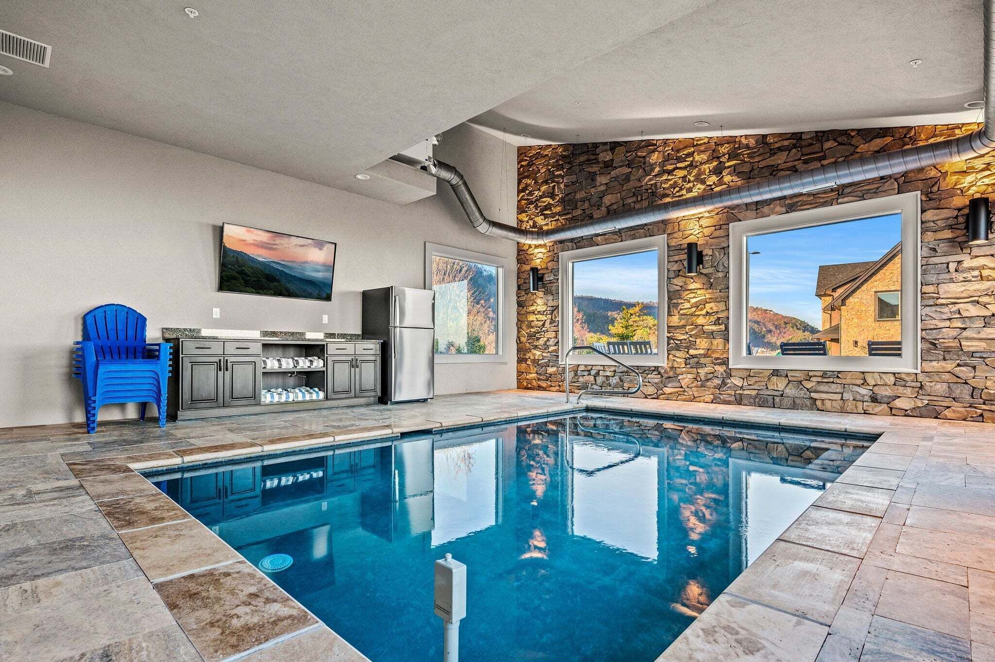 Indoor pool, a heated pool