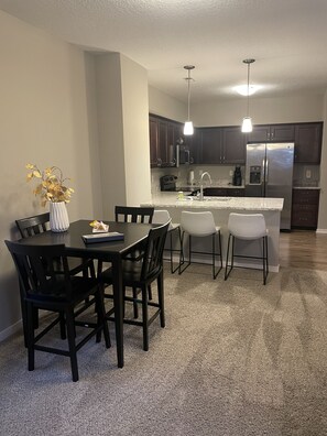 Dining - Downtown Skyline Views in Modern Townhome with Rooftop Patios (Des Moines)