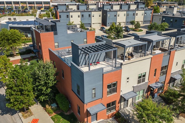 one of two rooftop patios