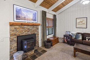 Télévision, cheminée, jeux vidéo