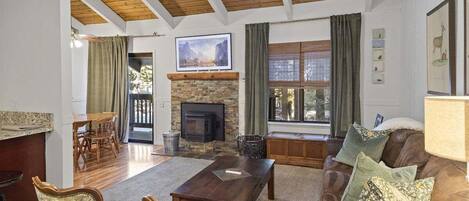 TV, fireplace, video games