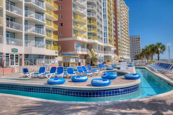 Indoor pool, outdoor pool - Bay Watch 632 - Multiple Pools, Hot Tubs, & Lazy River (North Myrtle Beach)