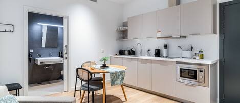 Studio - disability access | Private kitchen | Fridge, microwave, stovetop, dishwasher