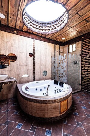 Habitación Premium | Baño | Toallas, jabón, shampoo, papel de baño 