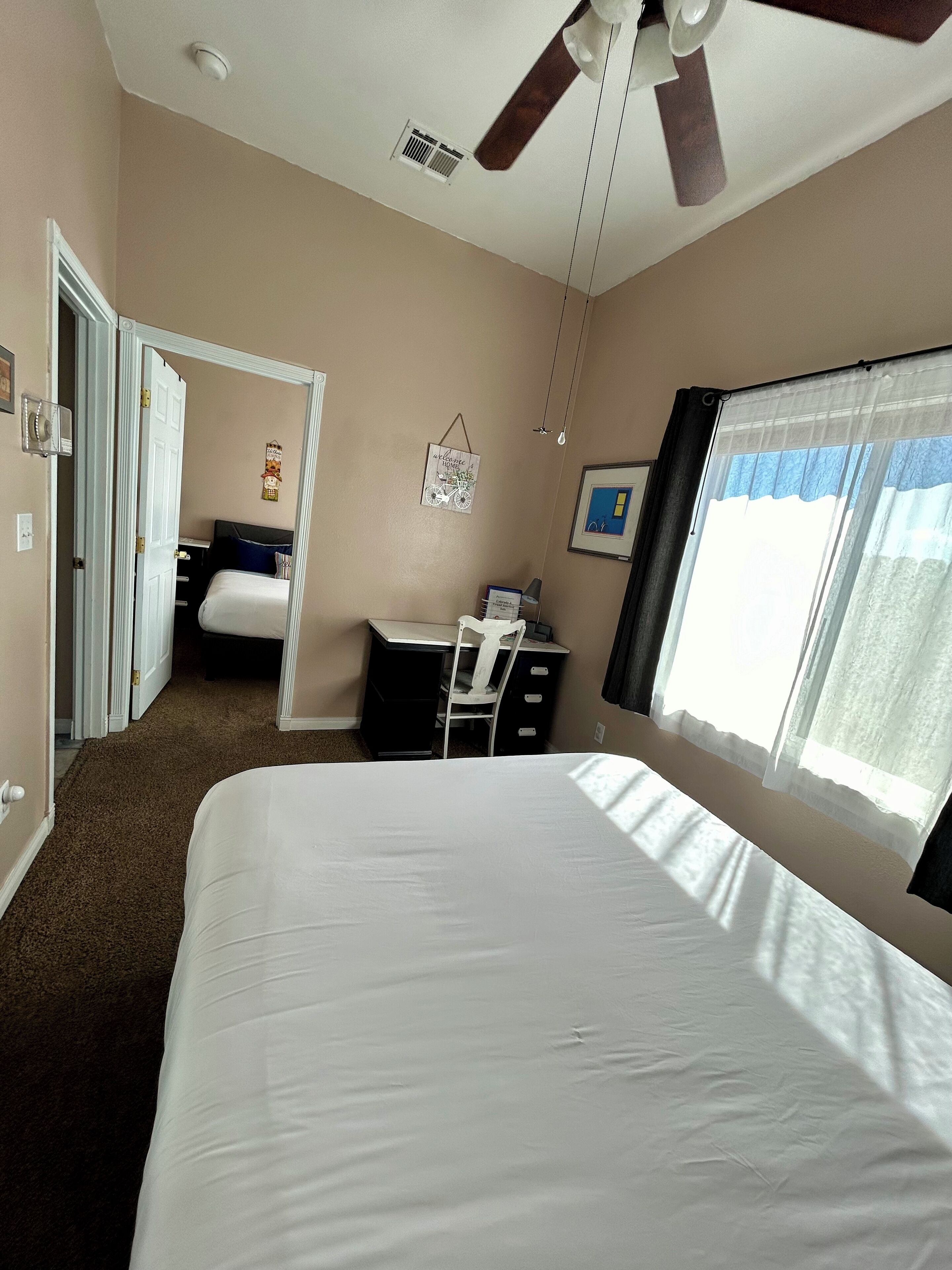 2 bedrooms, iron/ironing board, travel crib, WiFi