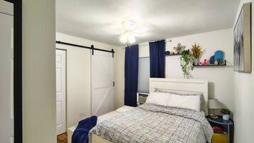 1 bedroom, iron/ironing board, travel crib, free WiFi