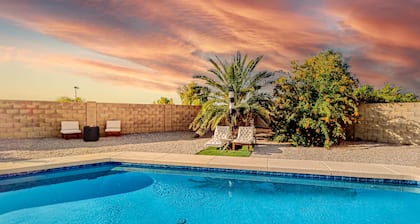Charming & sunlit villa with private pool, patio, & firepit - near golf & trails