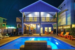 House (4 Bedrooms) | Front of property - Private Pool Retreat Walk to Beach 2 Living Spaces + Game Room for Groups (Port Aransas)