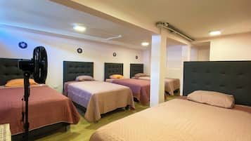 Memory-foam beds, desk, laptop workspace, blackout curtains