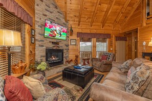 Smart TV, fireplace, video games