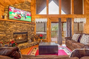 Smart-tv, eldstad och tv-spel