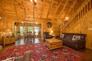 Smart TV, fireplace, video games, foosball
