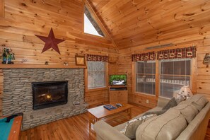 TV, fireplace, DVD player