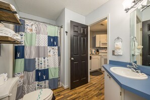 Shower, hair dryer, towels - Ober Gatlinburg*Seasonal Resort Pool*Hot Tub*WiFi*Views (GATLINBURG)