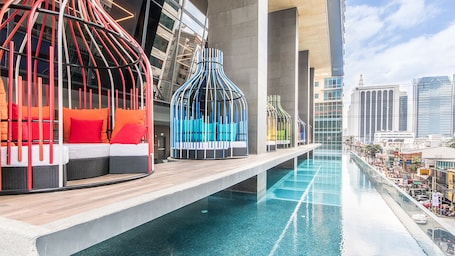 Indoor pool, open 7:00 AM to 9:00 PM, lifeguards on site