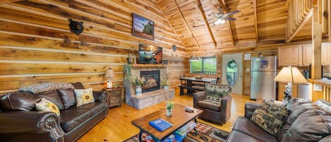 TV, fireplace, DVD player