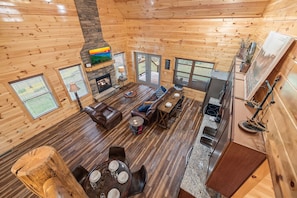 Smart TV, fireplace, video games