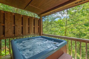 Outdoor spa tub - Greet The Songbird of The Mountains (PIGEON FORGE)