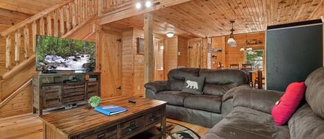 Télévision, cheminée, jeux vidéo, lecteur de DVD