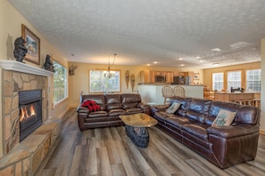 Smart TV, fireplace, video games, table football