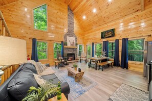 Smart TV, fireplace, video games