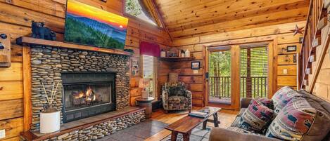 TV, fireplace, DVD player