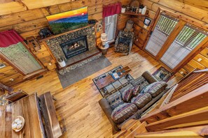 TV, fireplace, DVD player