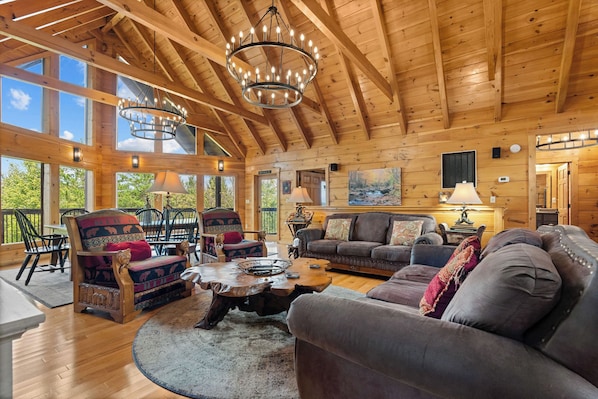 TV, fireplace, video games, DVD player