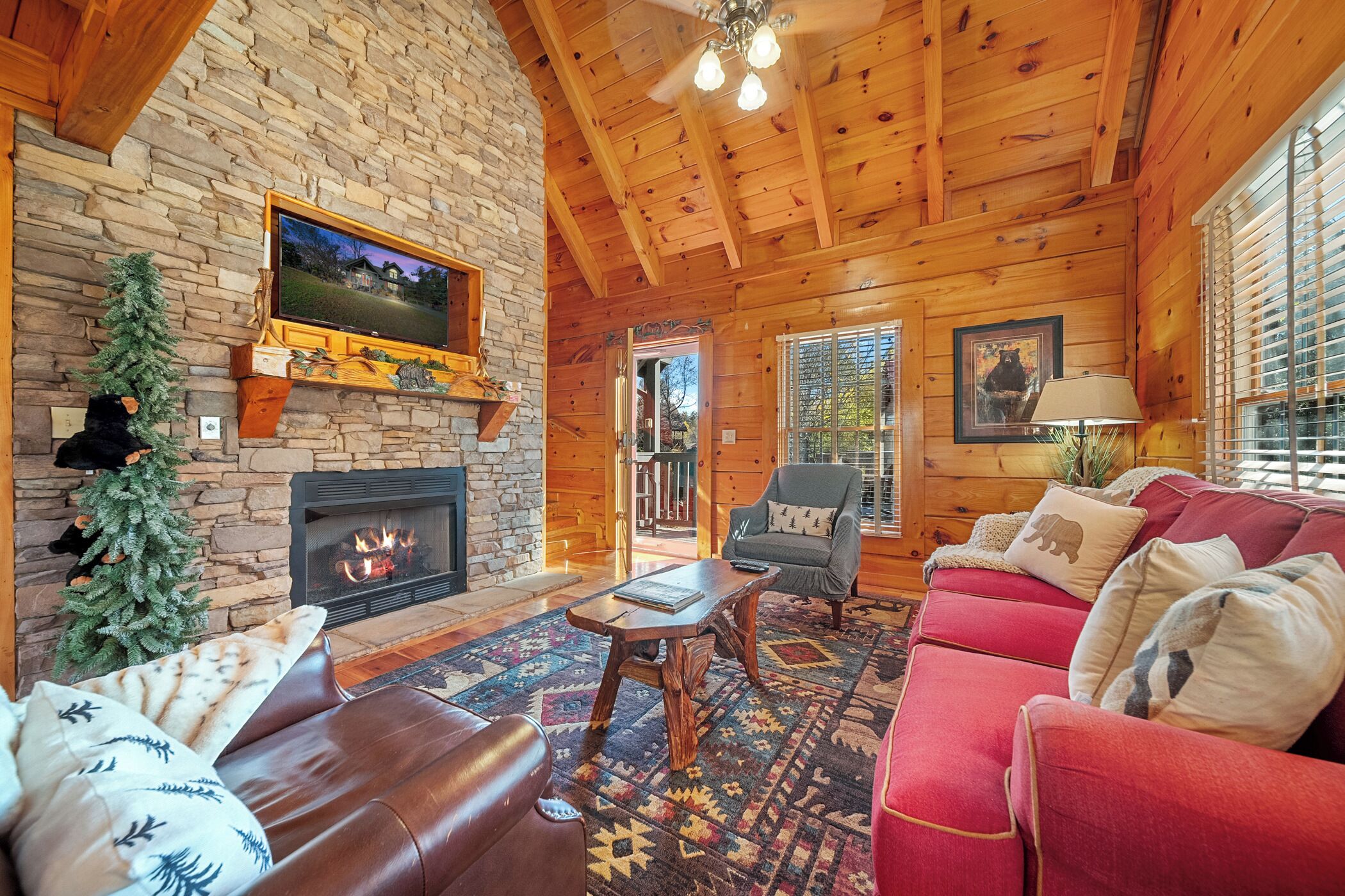 Télévision, cheminée, jeux vidéo, table de tennis de table