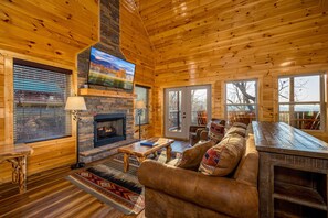 スマートテレビ、暖炉、テレビゲーム