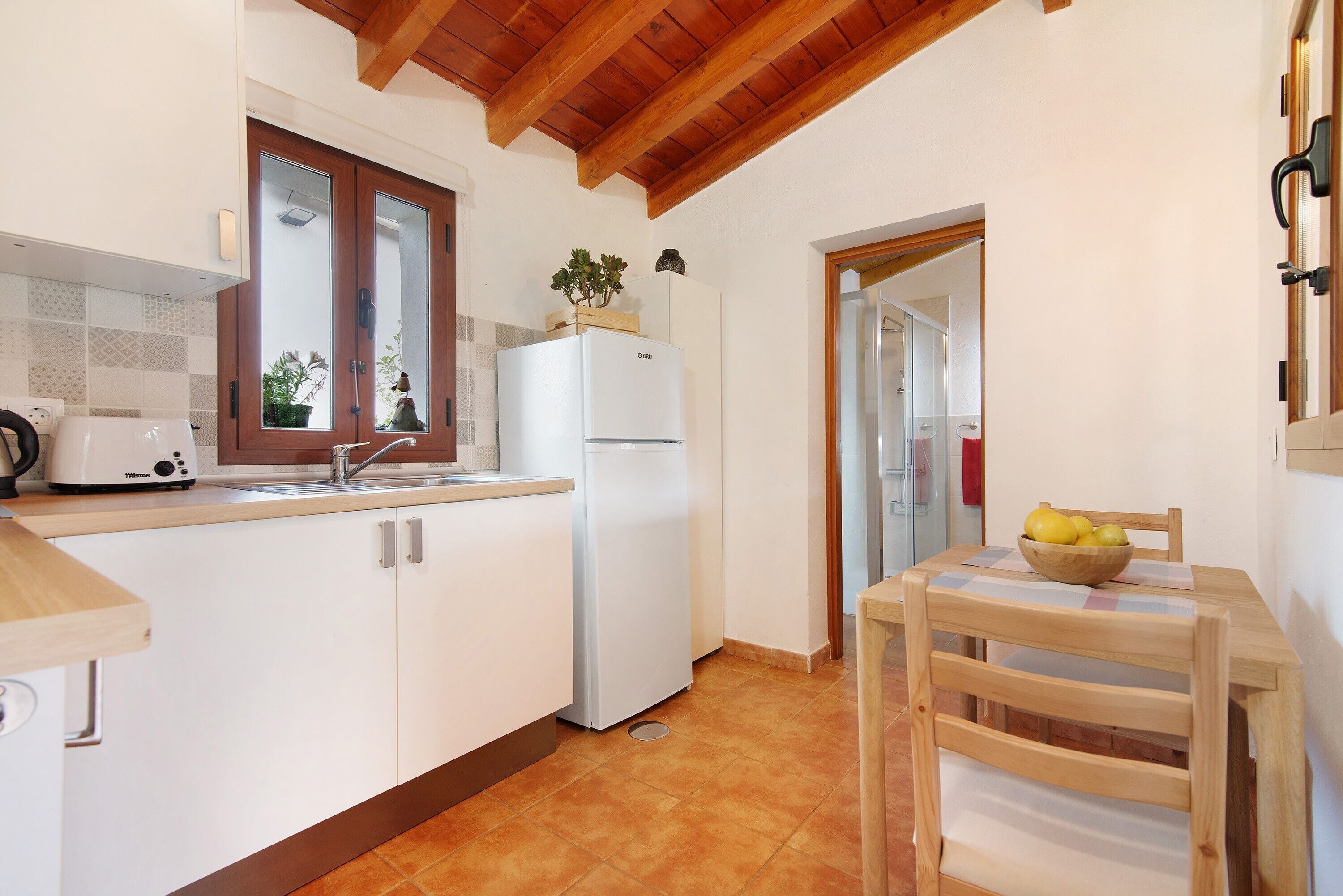 Frigorífico, microondas, placa de cocina y lavavajillas