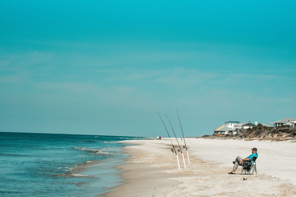 In Strandnähe, Liegestühle, Strandtücher