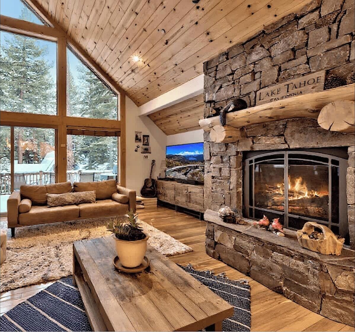Smart TV, fireplace, table football, stereo