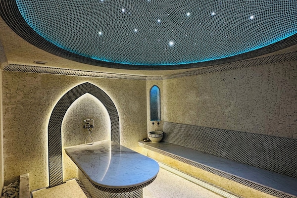 Turkish bath, hot stone massages, deep-tissue massages, Swedish massages