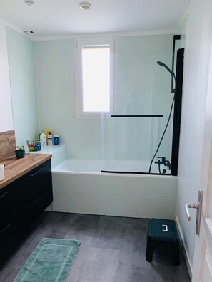 Secador de pelo, toallas, jabón, shampoo
