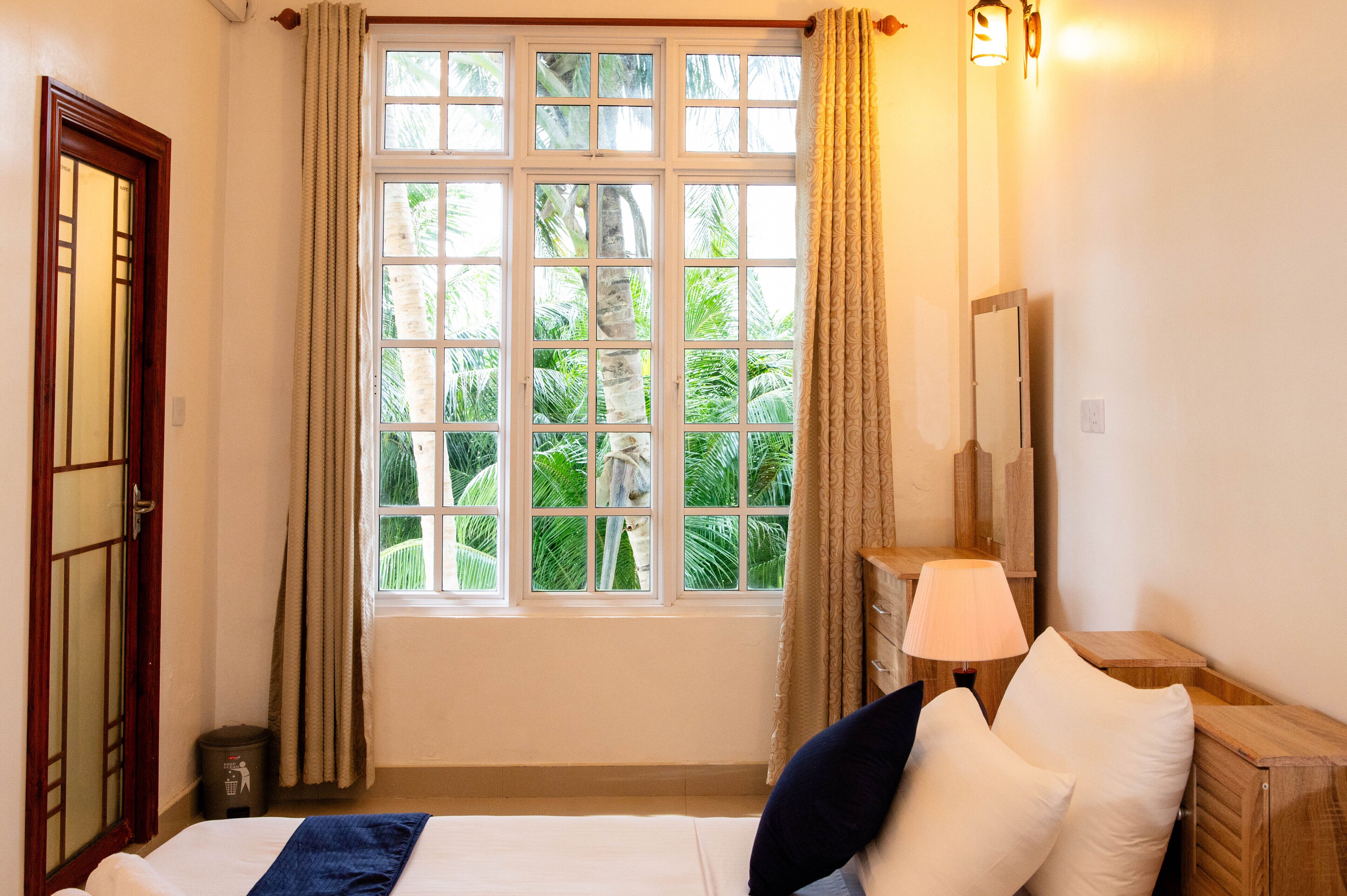 Individually furnished, desk, blackout drapes, soundproofing