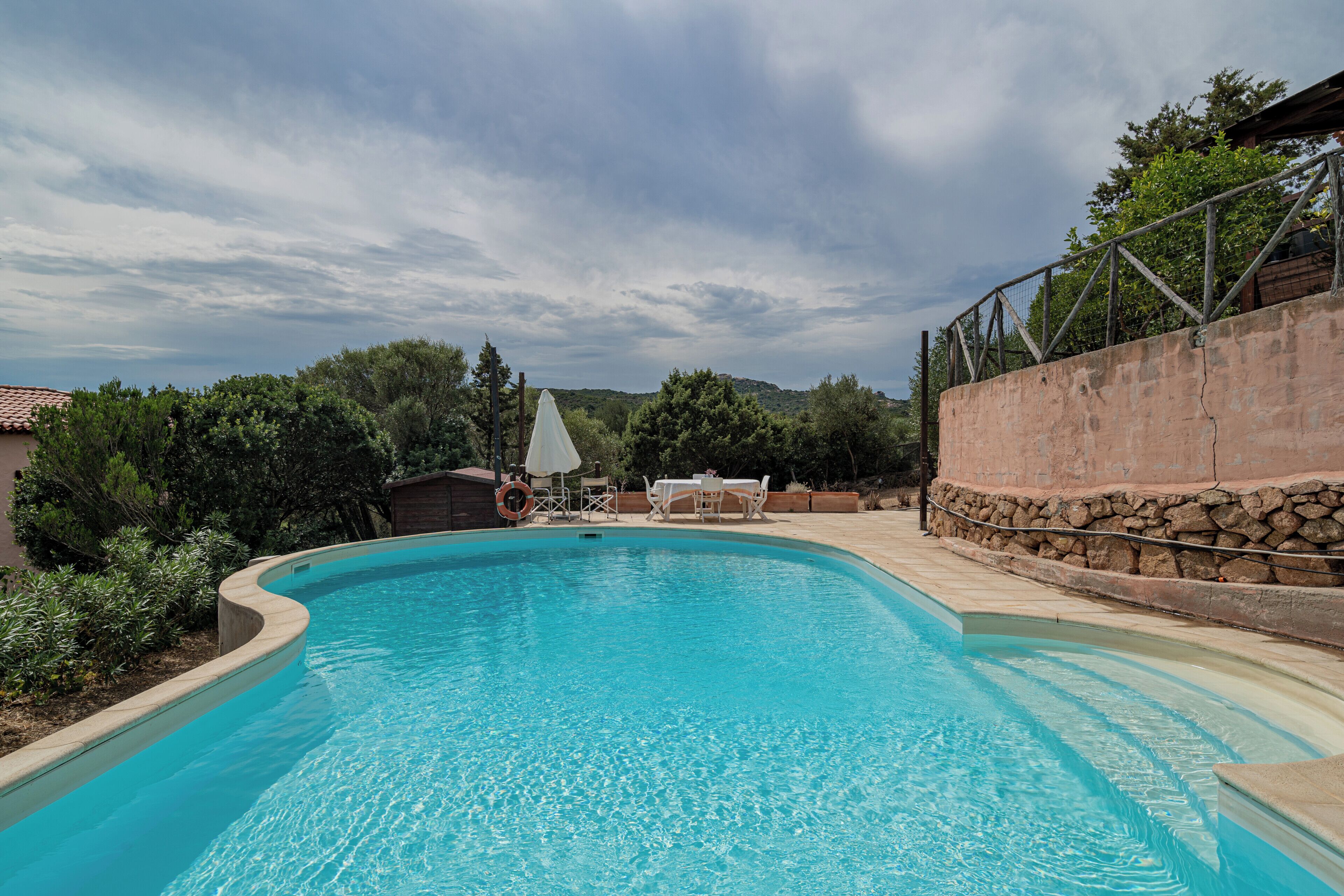 Seasonal outdoor pool, sun loungers