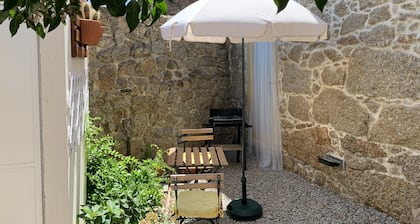 House in granite stone with a century old in center Portugal. Open Space.
