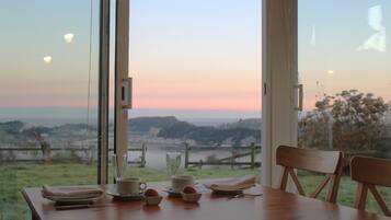 Vue sur la campagne depuis lâhĂ©bergement